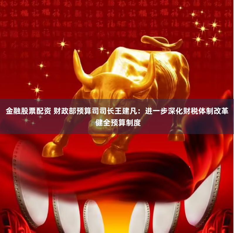 金融股票配资 财政部预算司司长王建凡：进一步深化财税体制改革 健全预算制度